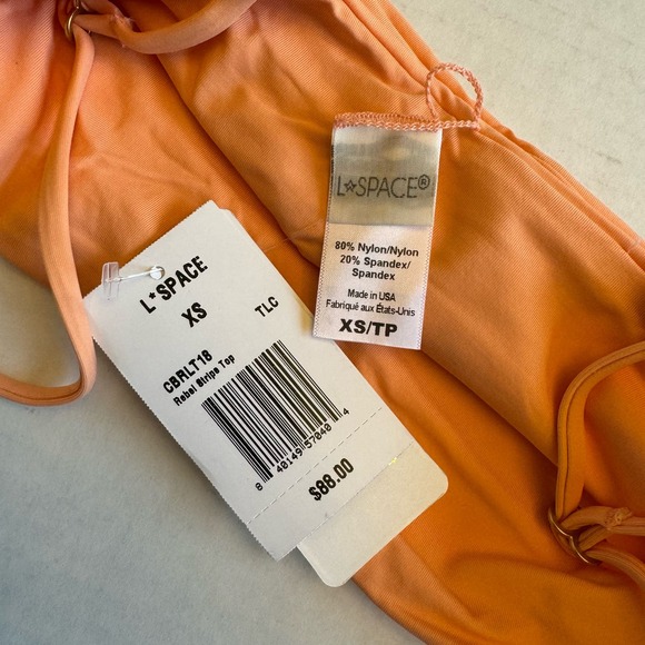 L*Space Rebel Stripe Square Neck Bikini Swim Top NWT Size XS - Picture 5 of 5